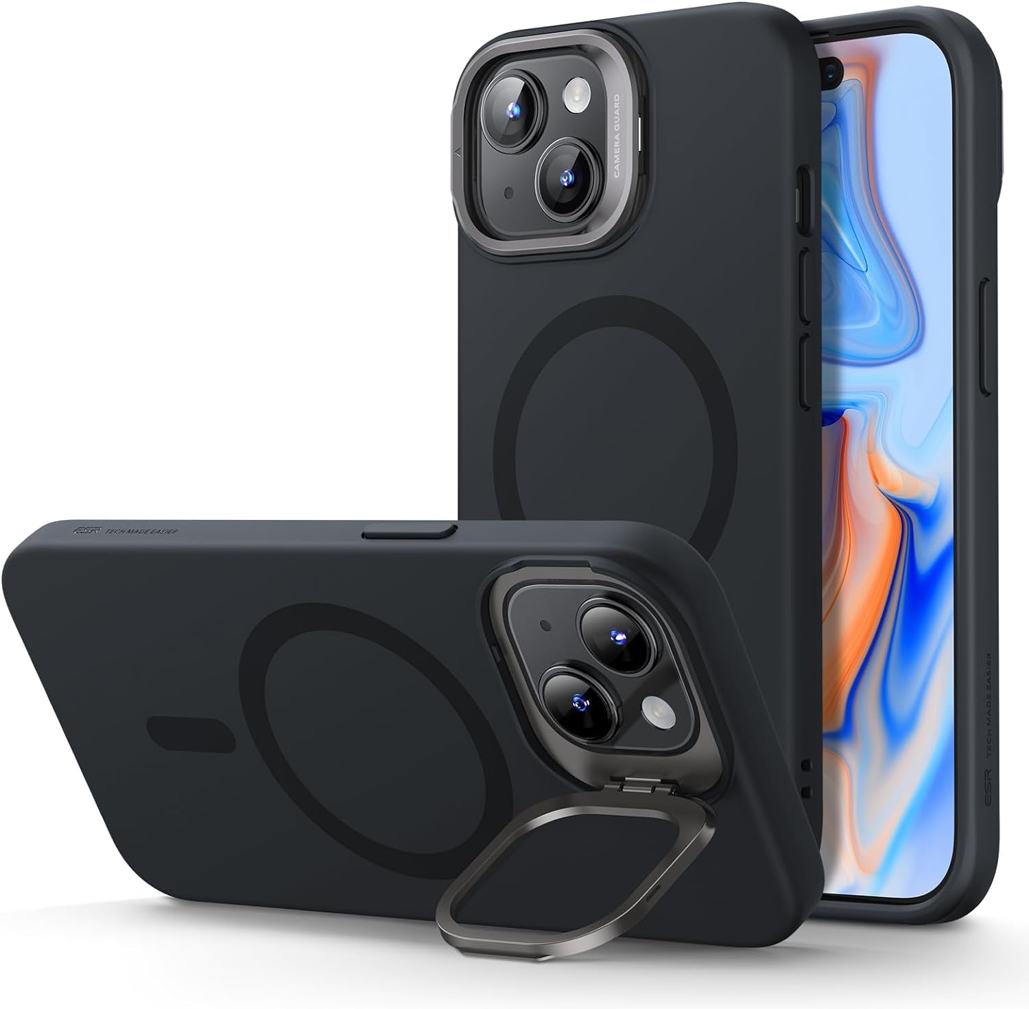 ESR Cloud Kickstand Halolock MagSafe Silicone Case - For iPhone 15 - mosaccessories